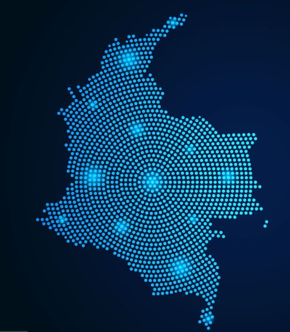 Mapa de Colombia con puntos
